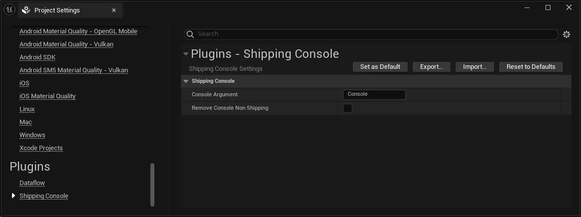 Plugins - Shipping Console